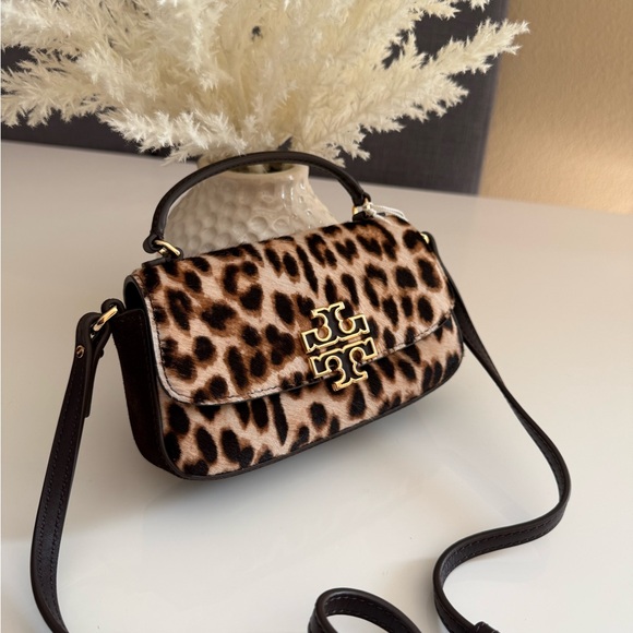 Tory Burch Handbags - NWT , tory burch Britten Haircalf Mini Top Handle crossbody in brown 149652